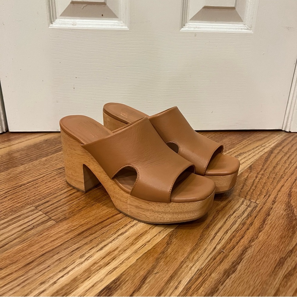Charlotte Stone Nina Clogs Brown Tan Leather Women’s 7 - Picture 3 of 10